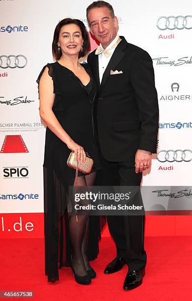 Heio von Stetten and his wife Elisabeth Romano during the German Filmball 2015 at Hotel Bayerischer Hof on January 17, 2015 in Munich, Germany.