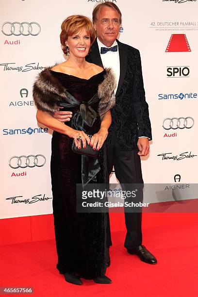 Ulrike Kriener and her husband Georg Weber during the German Filmball 2015 at Hotel Bayerischer Hof on January 17, 2015 in Munich, Germany.
