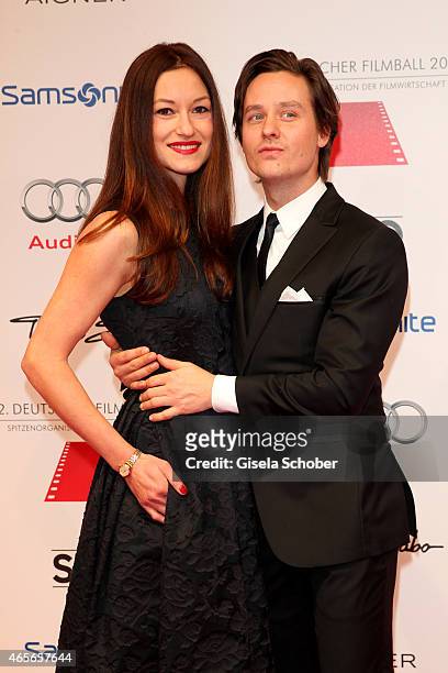 Tom Schilling and his partner Anni Mosebach during the German Filmball 2015 at Hotel Bayerischer Hof on January 17, 2015 in Munich, Germany.