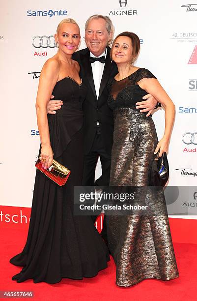 Natascha Ochsenknecht, Werner Mang and his wife Sybille Mang during the German Filmball 2015 at Hotel Bayerischer Hof on January 17, 2015 in Munich,...