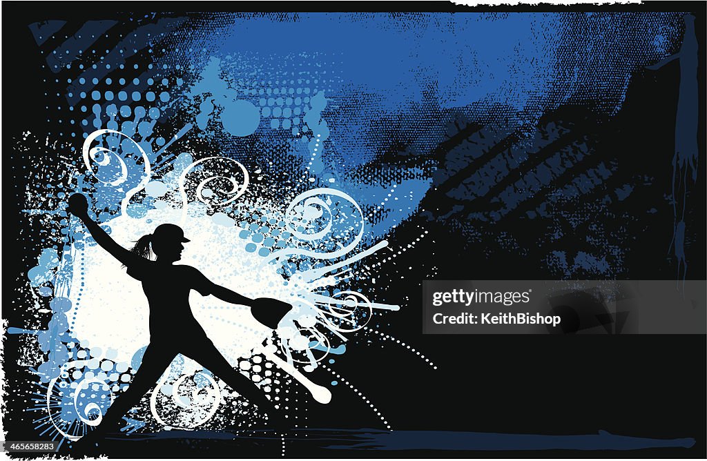 Pitcher Background Softball Pitcher Background Girls Allstar High-Res Vector Graphic ...
