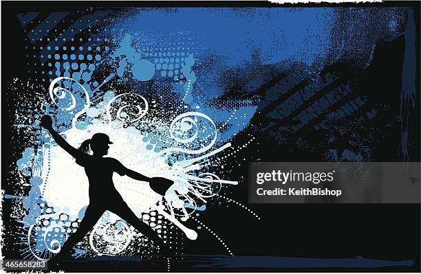 softball pitcher background - girls all-star - softball pitcher stock illustrations