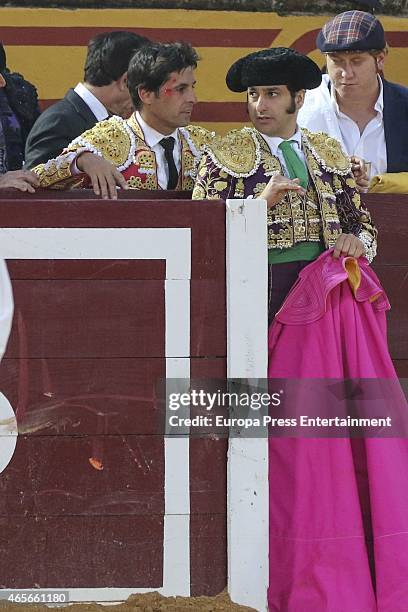 Francisco Rivera and Morante de la Puebla during a bullfighting at Olivenza Fair on March 8, 2015 in Olivenza, Spain.