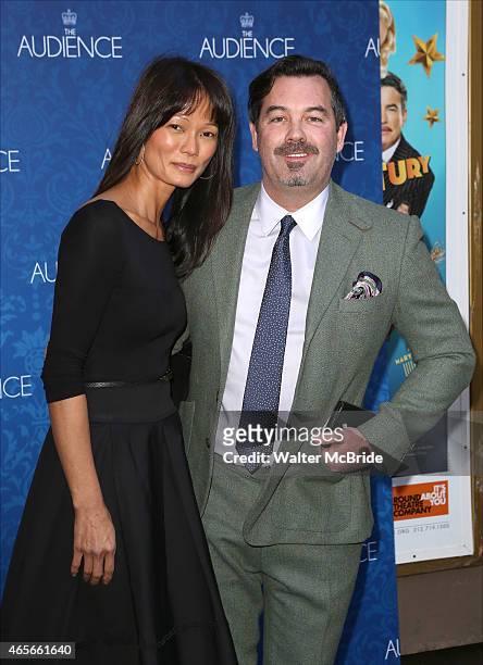 Duncan Sheik and guest attends the Broadway Opening Night Performance of 'The Audience' at The Gerald Schoendeld Theatre on March 8, 2015 in New York...