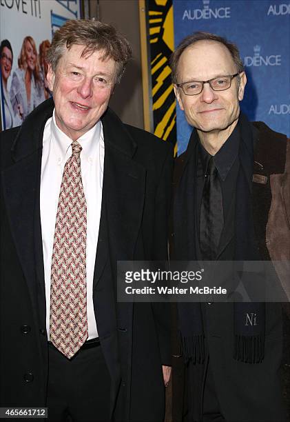 Brian Hargrove and David Hyde Pierce attend the Broadway Opening Night Performance of 'The Audience' at The Gerald Schoendeld Theatre on March 8,...