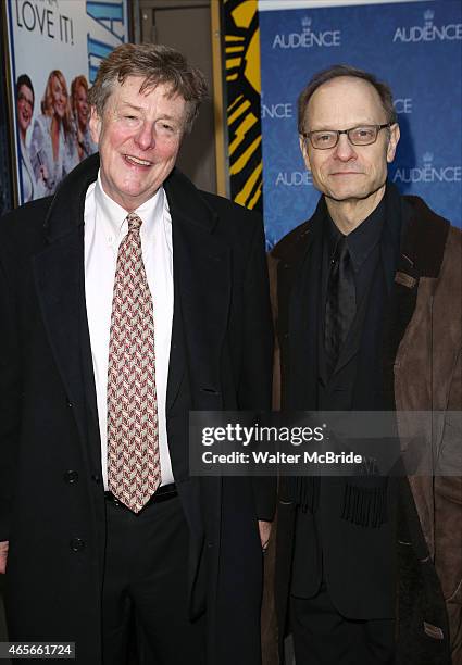 Brian Hargrove and David Hyde Pierce attend the Broadway Opening Night Performance of 'The Audience' at The Gerald Schoendeld Theatre on March 8,...