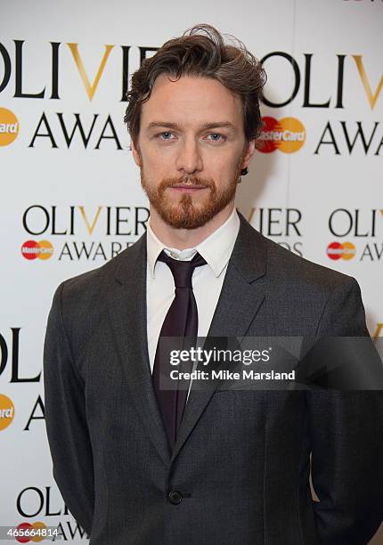 James McAvoy attends the nominations photocall for the Olivier Awards at Rosewood London on March 9, 2015 in London, England.