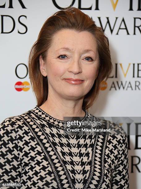 Lesley Manville attends the nominations photocall for the Olivier Awards at Rosewood London on March 9, 2015 in London, England.