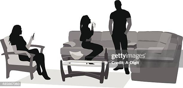 student lounge - phone couch stock illustrations