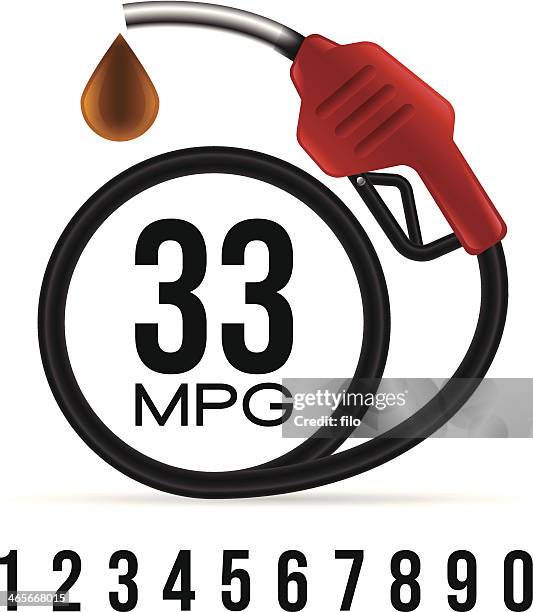 gasoline mpg message - gallon stock illustrations