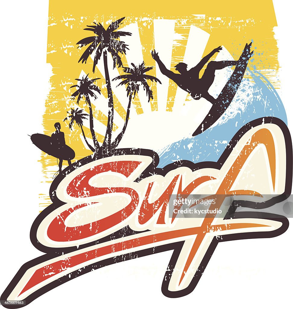 Surf Lifestyle grunge emblem