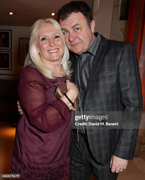 Kerensa Jane Bunce and Paul Ross attend the 2013 Costa Book of the Year Awards at Quaglinos on January 28, 2014 in London, England.