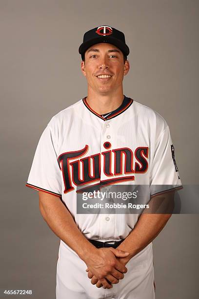 Doug Bernier of the Minnesota Twins poses during Photo Day on Tuesday, March 3, 2015 at Hammond Stadium in Fort Myers, Florida.