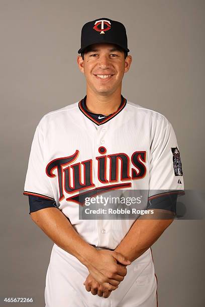 Tommy Milone of the Minnesota Twins poses during Photo Day on Tuesday, March 3, 2015 at Hammond Stadium in Fort Myers, Florida.