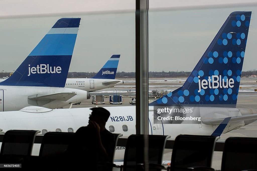 Operations At JetBlue Airways Corp.'s Terminal 5 Ahead of Earnings Figures