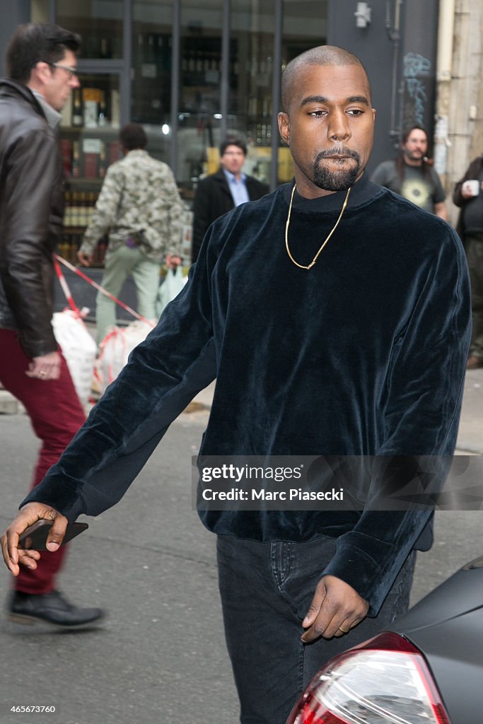 Kim Kardashian West and Kanye West Sighting In Paris -  March 09, 2015