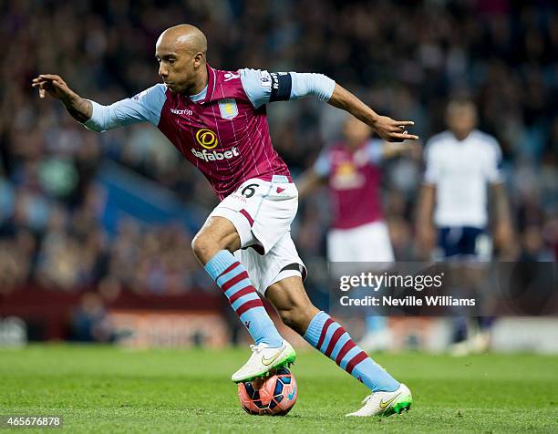 Fabian Delph of Aston Villa during the FA Cup FA Cup Quarter Final match between Aston Villa and West Bromwich Albion at Villa Park on March 07, 2015...