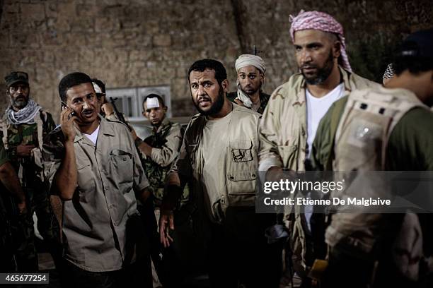 Rebels Military Commander Commander Abdelhakim Belhadj gives instructions to his troops for securing the Green Square in August 22, 2011 in...