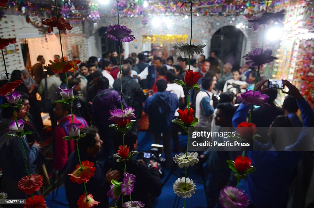 Pakistani Hindu community gather in Krishna Temple to take a...