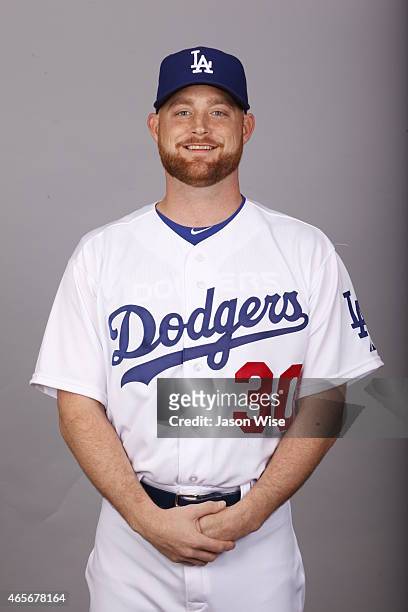 Chad Gaudin of the Los Angeles Dodgers poses during Photo Day on Saturday, February 28, 2015 at Camelback Ranch in Glendale, Arizona.