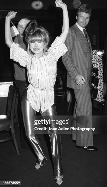 Singer, guitarist and actress Charo attends the opening night dinner reception for 'Evita' at Chasen's Restaurant on January 13, 1980 in Beverly...