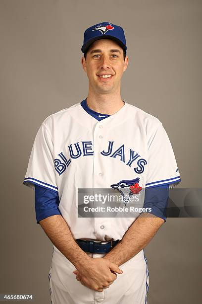 Jeff Francis of the Toronto Blue Jays poses during Photo Day on Saturday, February 28, 2015 at Florida Auto Exchange Stadium in Dunedin, Florida.