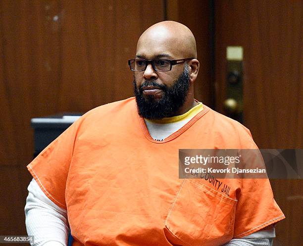 Marion "Suge" Knight appears for a hearing at the Clara Shortridge Foltz Criminal Justice Center March 9, 2015 in Los Angeles, California. The...