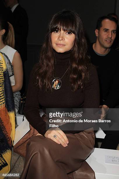Miroslava Duma attends the Giambattista Valli show as part of the Paris Fashion Week Womenswear Fall/Winter 2015/2016 on March 9, 2015 in Paris,...
