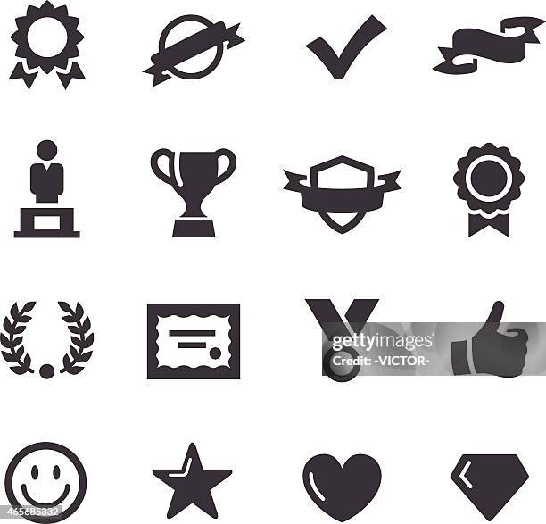 awards and prizes icons - acme series - smiley face thumbs up stock illustrations