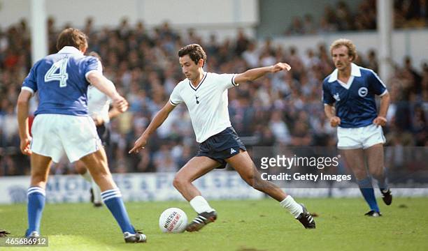 Spurs player Osvaldo Ardiles in action during a First Division Match between Tottenham Hotspur and Brighton at White Hart Lane on August 23, 1980 in...