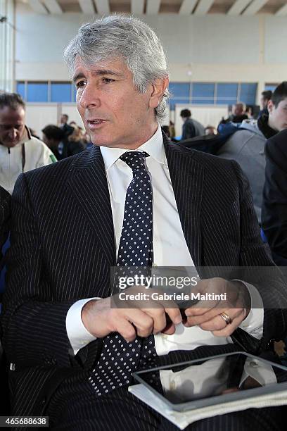 Andrea Abodi president of Lega Calcio Serie B during the "Panchina D'oro season 2013-2014" on March 9, 2015 in Florence, Italy.