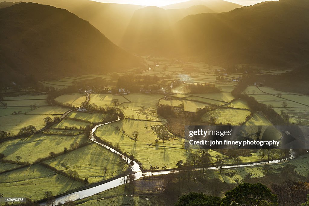 Barrowdale and the River Derwent, Lake District.