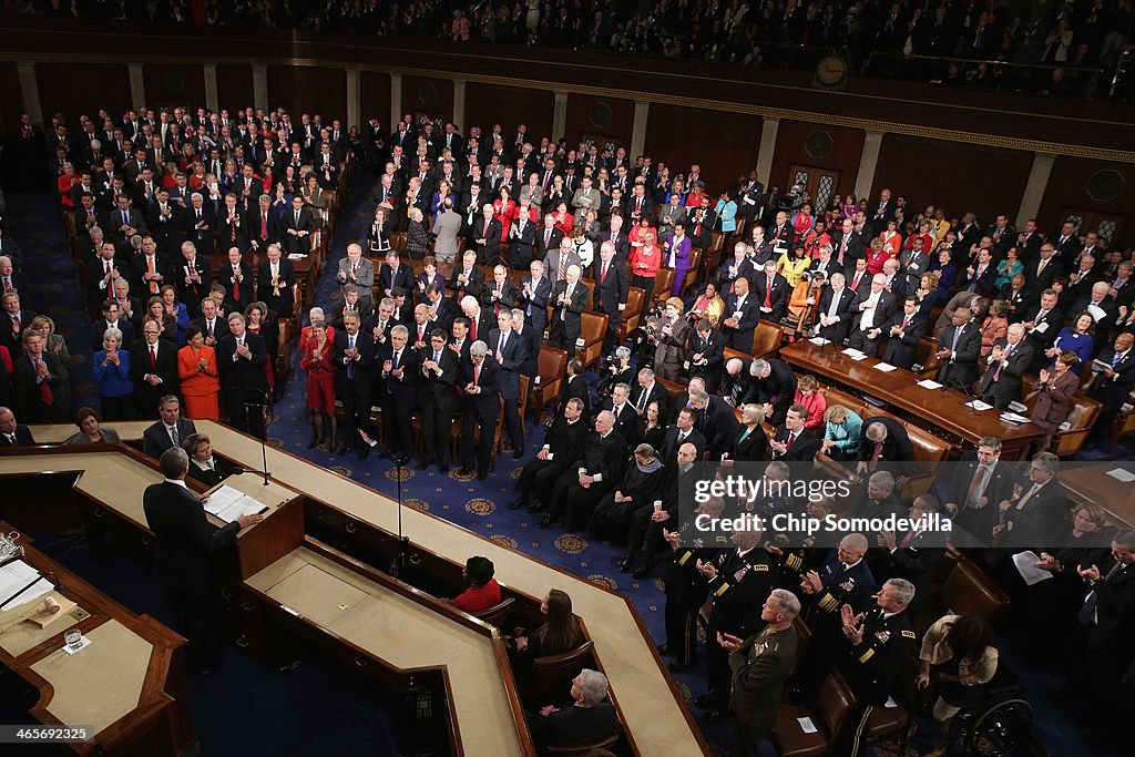 President Obama Delivers State Of The Union Address At U.S. Capitol