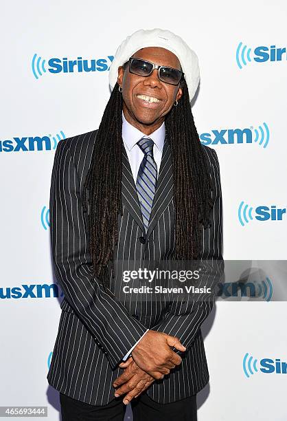 Musician Nile Rodgers of Chick attends SiriusXM Studios on March 9, 2015 in New York City.