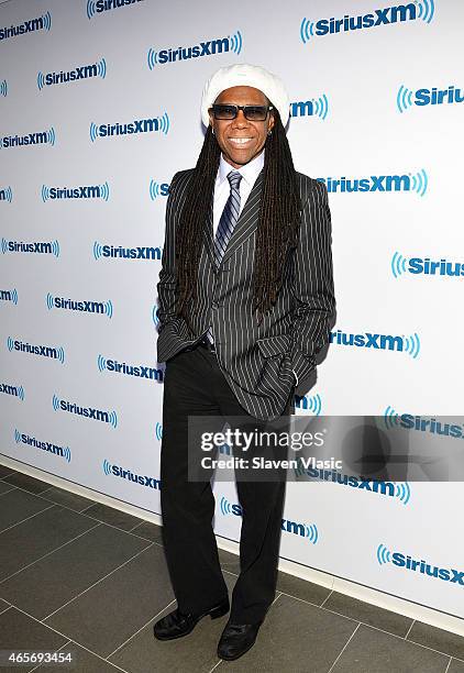 Musician Nile Rodgers of Chick attends SiriusXM Studios on March 9, 2015 in New York City.