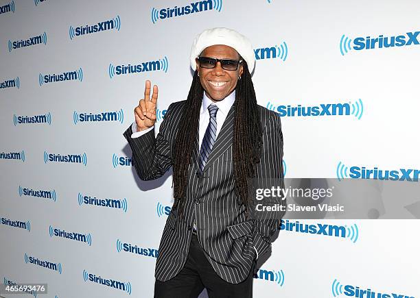 Musician Nile Rodgers of Chick attends SiriusXM Studios on March 9, 2015 in New York City.