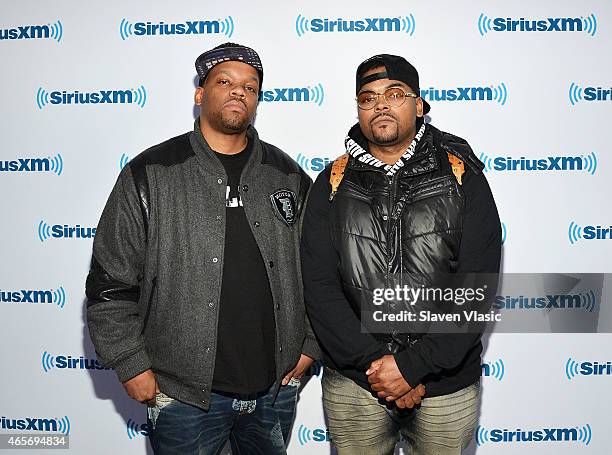 And Young RJ of Hip/Hop group "Slum Village" visit SiriusXM Studios on March 9, 2015 in New York City.