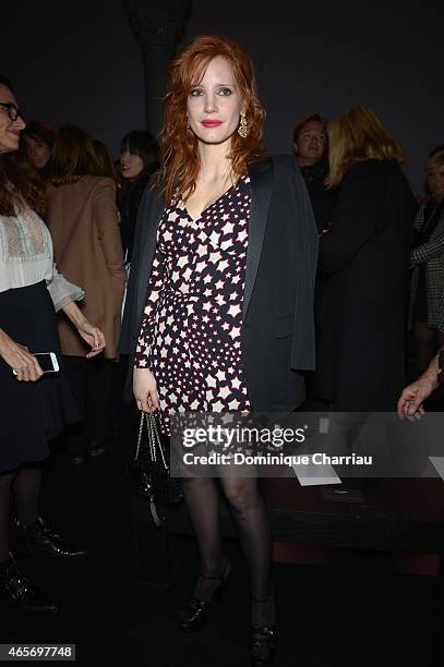 Jessica Chastain attends the Saint Laurent show as part of the Paris Fashion Week Womenswear Fall/Winter 2015/2016 on March 9, 2015 in Paris, France.