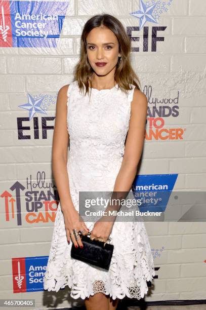 Actress Jessica Alba attends Hollywood Stands Up To Cancer Event with contributors American Cancer Society and Bristol Myers Squibb hosted by Jim...