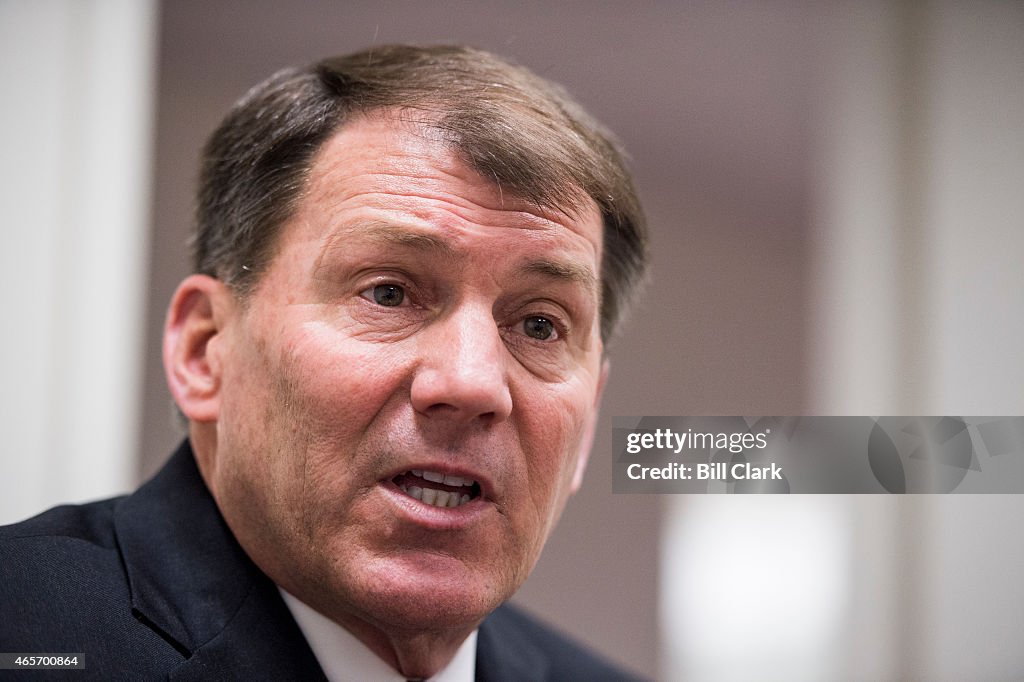 Mike Rounds Upset Sen. Mike Rounds, R-S. Dak., speaks with Roll Call in the Russell ...
