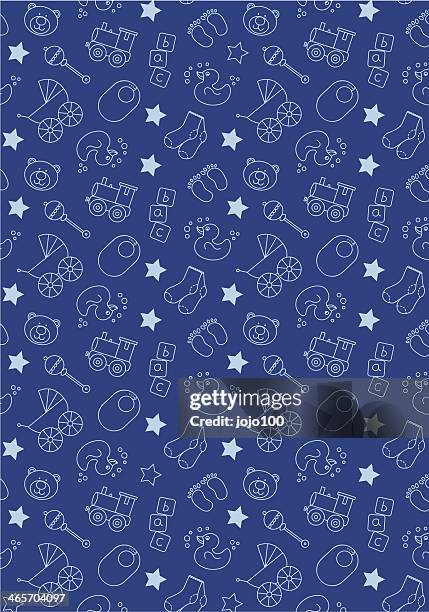 süßes baby symbole in wiederholen - baby background pattern stock-grafiken, -clipart, -cartoons und -symbole