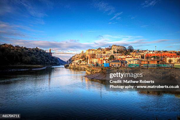 Illuminating Clifton Suspension Bridge Bristol High-Res Stock Photo