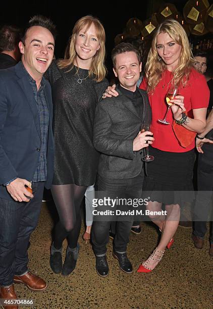 Anthony McPartlin, Jade Parfitt, Declan Donnelly and Jodie Kidd attend a party hosted by Instagram's Kevin Systrom and Jamie Oliver. This is their...