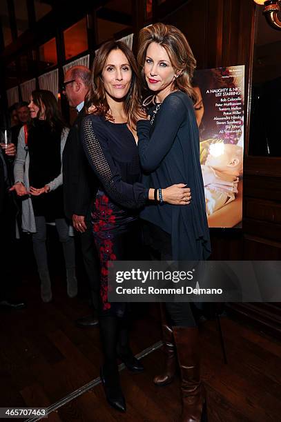 Cristina Cuomo and Sasha Lazard attend the Beach magazine celebration with cover star Hilaria Baldwin at Bobby Van's Grill on January 28, 2014 in New...