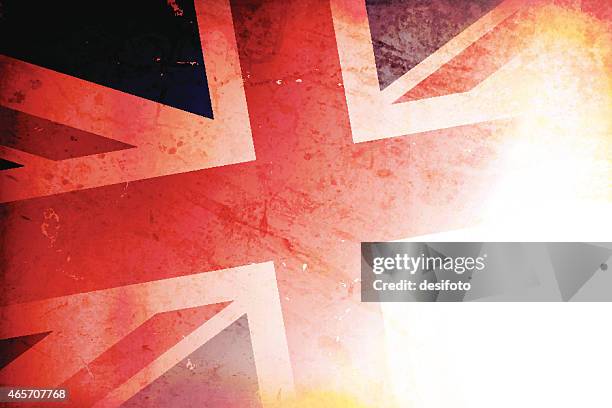 vektor-illustration von alten grunge großbritannien flagge. - english-flag stock-grafiken, -clipart, -cartoons und -symbole