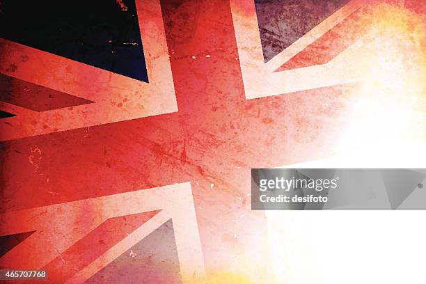 illustrazioni stock, clip art, cartoni animati e icone di tendenza di illustrazione vettoriale del vecchio grunge del regno unito. - bandiera inglese