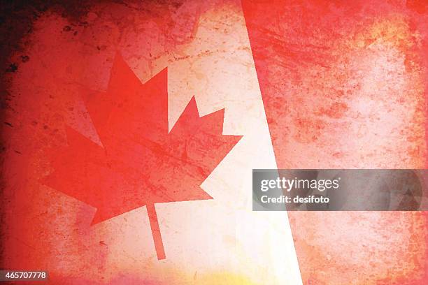 ilustraciones, imágenes clip art, dibujos animados e iconos de stock de fondo grunge de bandera de canadá - arce rojo