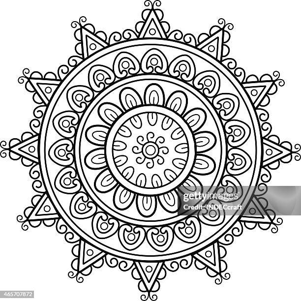 illustrazioni stock, clip art, cartoni animati e icone di tendenza di mandala - rangoli