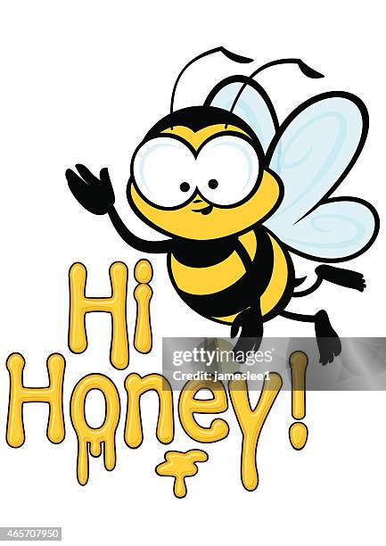 hi honey! - bumblebee stock illustrations