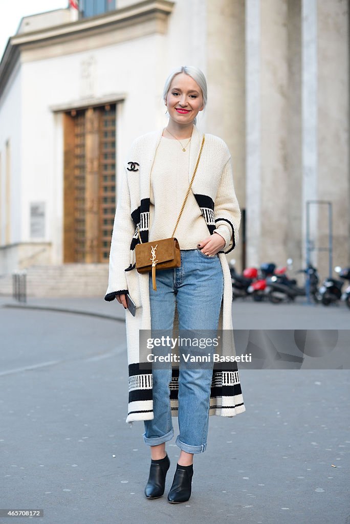 Day 7  - Street Style - Paris Fashion Week - Womenswear Fall/Winter 2015/2016